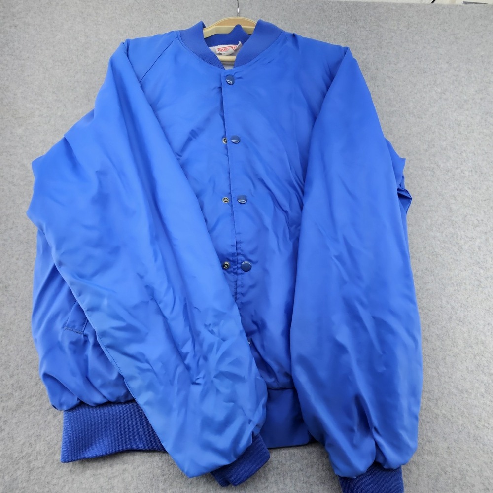 VINTAGE Hartwell  Jacket L‎ 80's Bomber USA Made Blue Snap Button - Picture 10 of 13